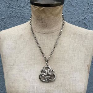 Vintage Celtic Knot Necklace Chunky Silver Jewelry